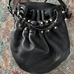 Alexander Wang Black Leather Studded Shoulder Bag